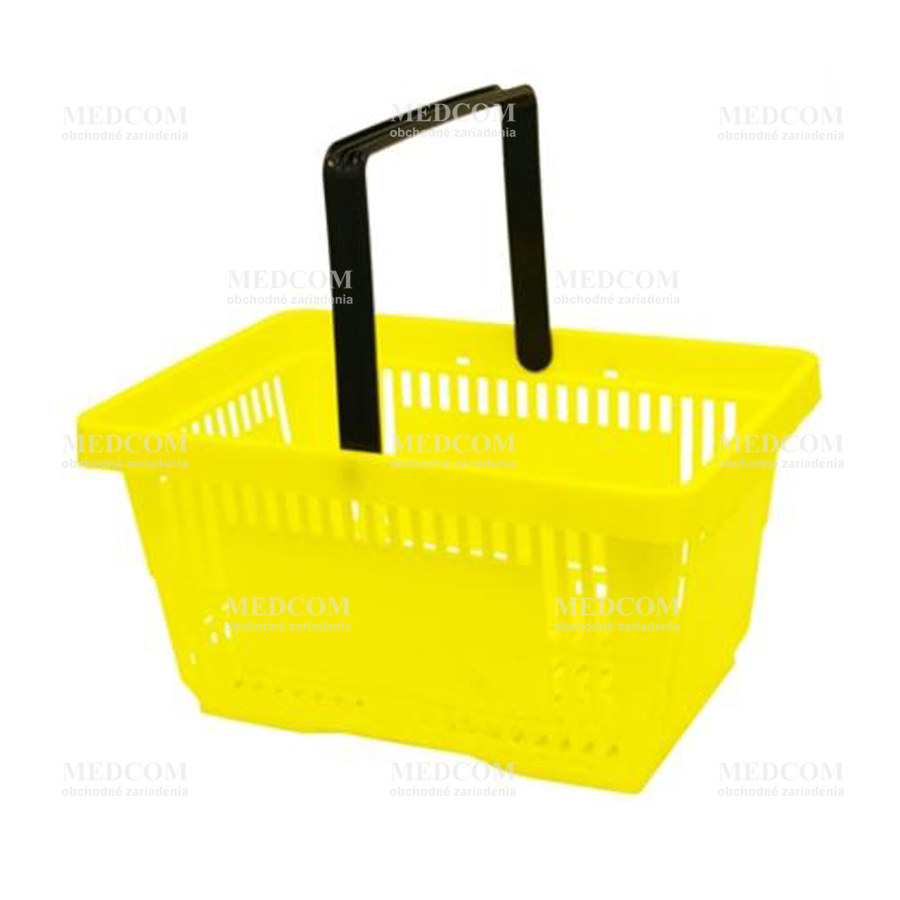 Nákupné košíky - Nákupný košík plastový, jednoručkový, žltý 